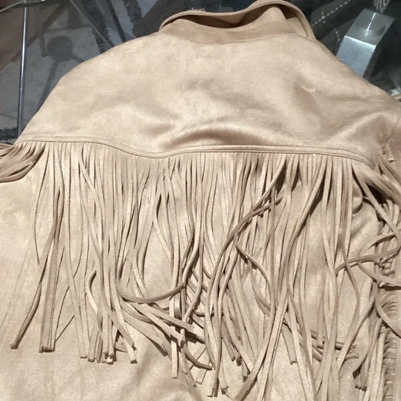 Stradivarius Tan Fringe Jacket - Picture 6 of 7